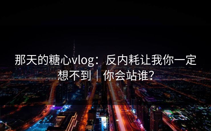 那天的糖心vlog：反内耗让我你一定想不到｜你会站谁？